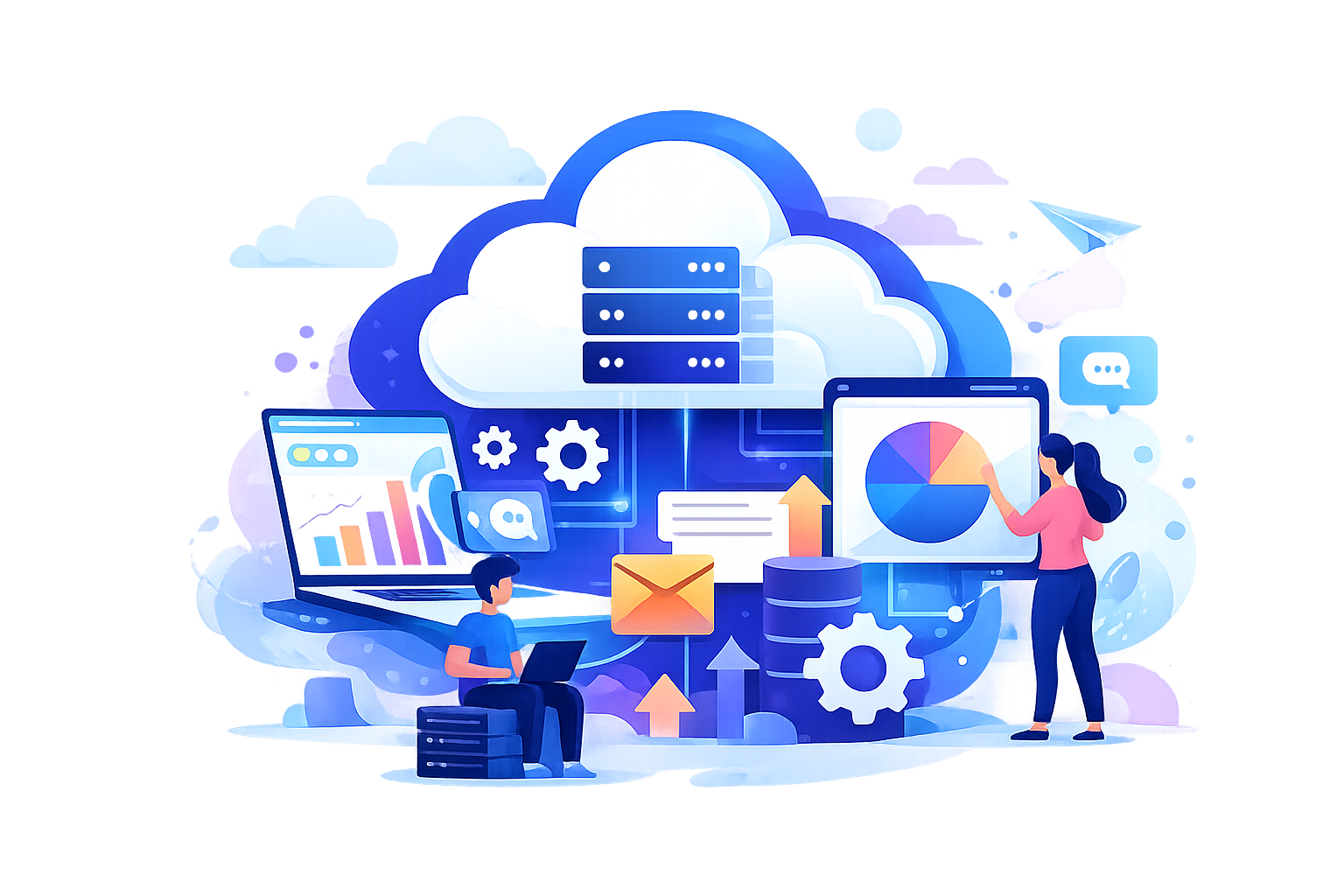 Cloud infrastructure illustration