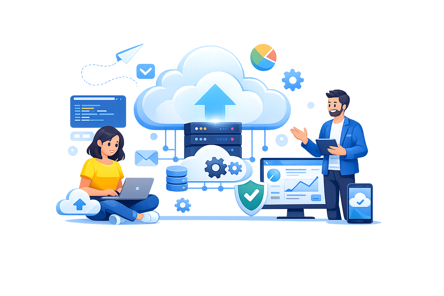 Cloud infrastructure illustration